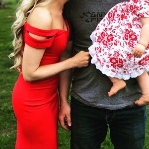 Red Off Shoulder Dress